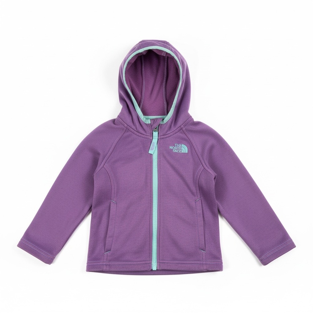 The North Face baby girl Glacier full zip hoodie Purple and Teal 2T
